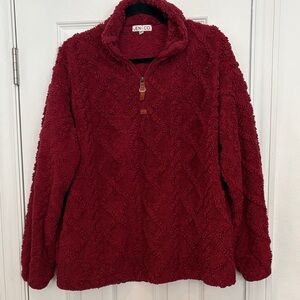 Jen & Co. Sherri Textured Sherpa Pullove